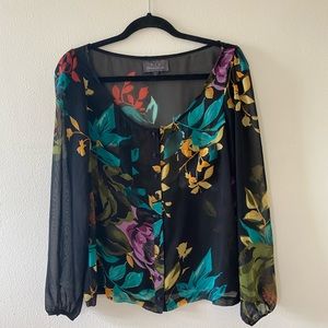 PJK sheer floral blouse